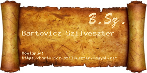 Bartovicz Szilveszter névjegykártya